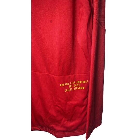 MEN'S NFL Kansas City Chiefs Red 1/4 ZIP Fanatics Licensed Large Lightweight - Picture 4 of 7